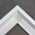 This elegant L-shaped canvas floater frame features a clean, contemporary profile finished in crisp white. The smooth finish and sharp angled edges create a modern gallery-style presentation, while the narrow face width offers a sleek, minimalist look.
Display your favourite gallery wrapped Giclée print or painting with authentic, fine art style. These canvas floating frames are ideal for medium and large images.
*Note: These solid wood, custom canvas floaters are for stretched canvas prints and paintings, and raised wood panels.