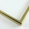 This simple metal picture frame has a smooth, frosted gold finish with a brushed outer drop edge and curved profile.  

.375 " width: ideal for small, medium or large artworks. Easily frame photographs, thicker cloth or needlework art, or even Giclée canvas prints.