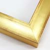 This glossy gold frame has a subtle scoop face with bronze distressed scratching on the outer edges. The drop edge is the same gold-foil as the face.

1-1/2 " width: ideal for small, medium or large-size artwork. Oil or acrylic paintings, or simple portrait photographs will get a high-fashion pop from this frame.