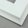 This large, scoop profile frame is coloured a modern matte white.  It features a steep ridge that slopes gently toward the artwork, and steeply away.  

3.5 " width: ideal for oversize images. The elegant simplicity of this frame makes it suitable for a wide variety of photographs, paintings and giclee prints.
