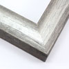 This simple but expressive frame features a smooth, natural wood face with a rougher, organic drop edge. The matte grey finish is overlaid with silver for an antiqued richness.

1.75" width: ideal for medium size artworks. The natural simplicity of this countryside frame is the perfect match for nature or farmland photographs or oil paintings.