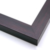 This heavy frame features simple, straight edges and a red-brown finish with wood grain details. 

Protruding 1.25 "es, a distinct division is achieved between art and wall. The deep rabbet also provides shadow box properties.

1.5 " width: ideal for medium size images.  The simple, classic nature of this frame, and it
